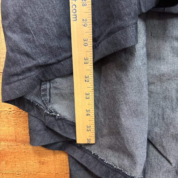 High-Low Denim Blue Maxi Skirt With Elastic Waistband & Tie Belt - Picture 3 of 7